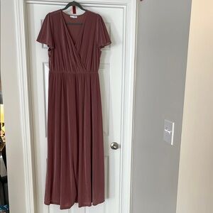 Elegant Mauve Wrap Dress